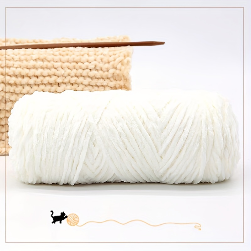 1 Ball/set 100g Chenille Medium-thick Knitted Yarn, 100% Polyester, Approximately 110m Per , Suitable For Hats, Scarves, Gloves, 3./ball