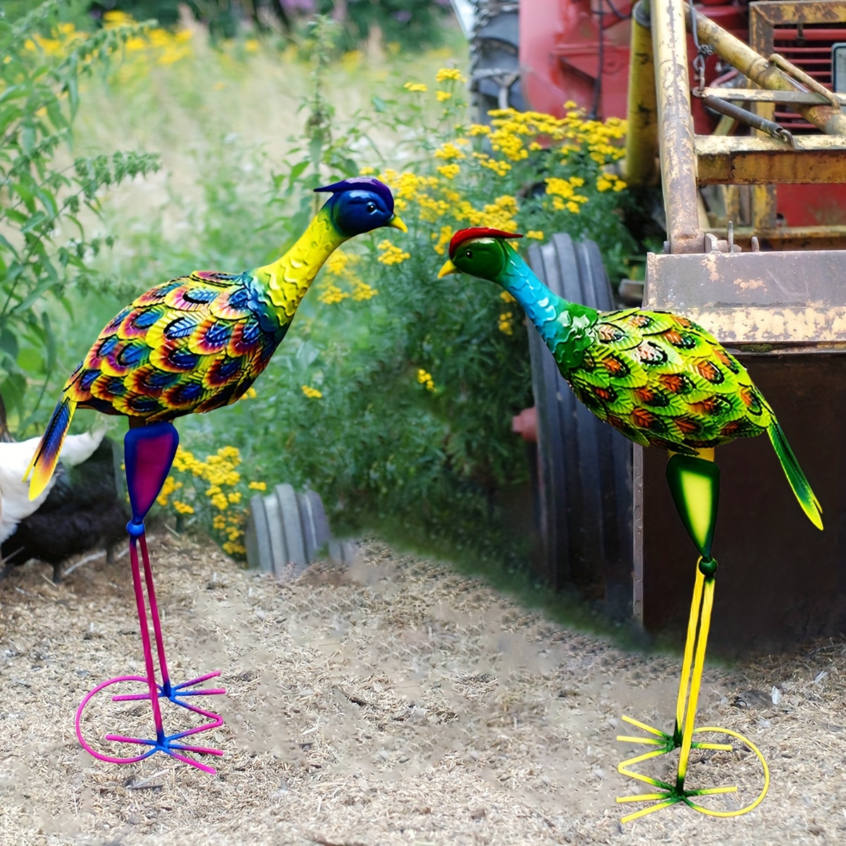 美しい色彩の屋外彫刻 庭 芝生 パティオ ポーチ 結婚式やお祭りの装飾に最適な 電気やバッテリー不要の動物テーマのアール - Temu Japan