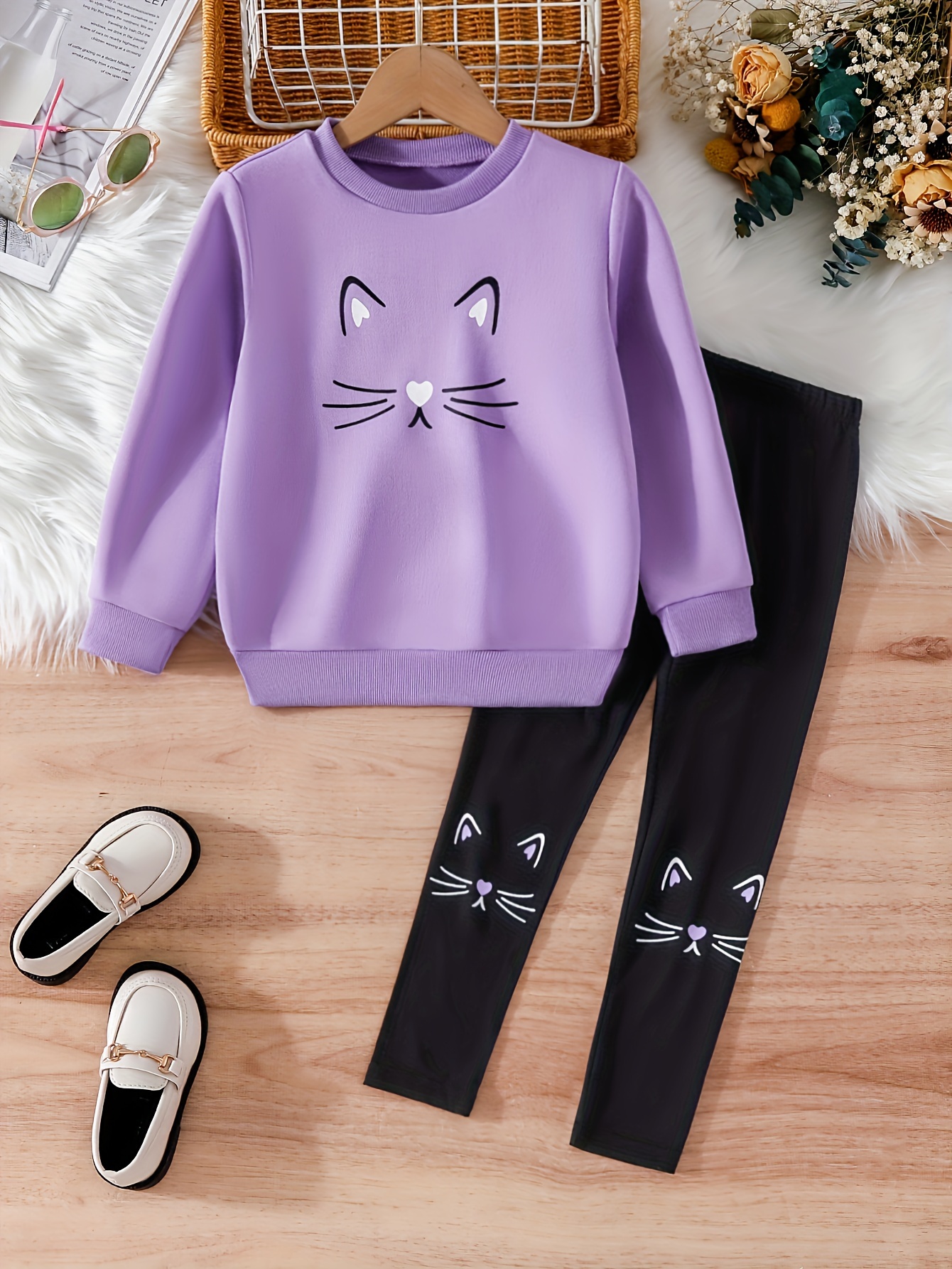 Purple cat sweatshirt best sale