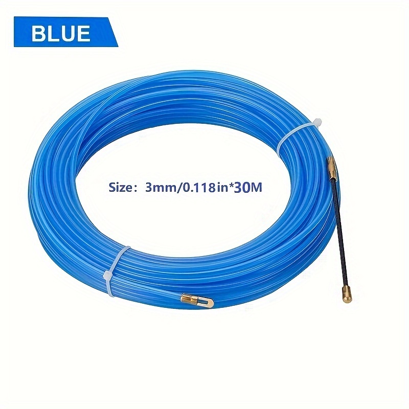 Image of 3mm 5/10/15/20/25/30m Cable Push Puller Black Fiberglass Electric Guide Device Duct Tape Wall Wire Conduit