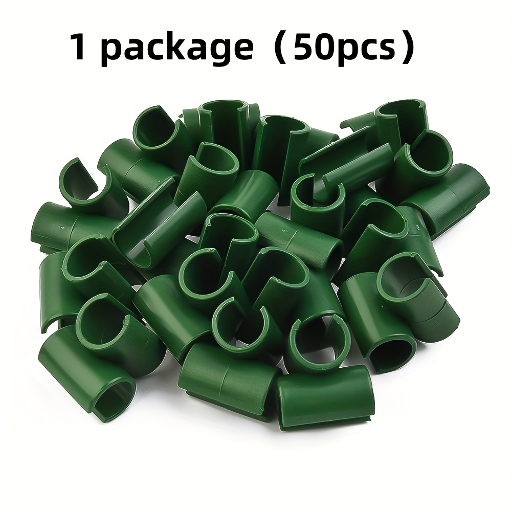 Image of 1 Package 50pcs Green Plant Support Trellis Connector - 8mm - For Garden Frame Rod Grafting - Durable Metal - Suitable For Indoor & Outdoor Gardening - Ideal Gift For Plant Lovers