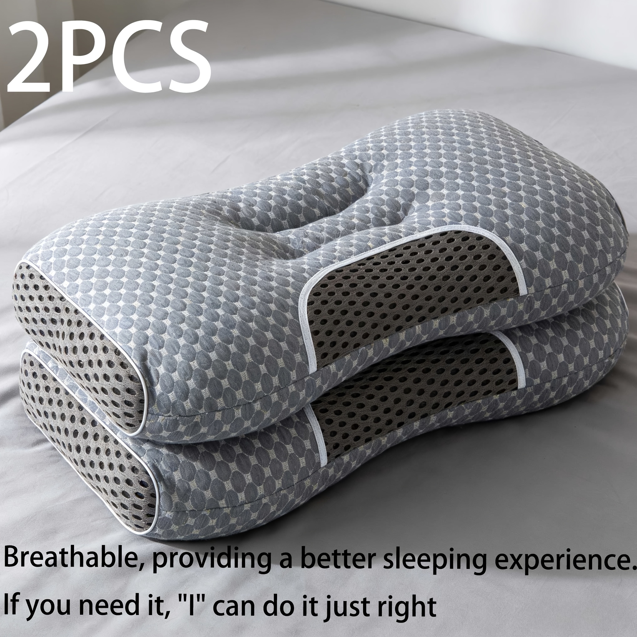 buy 1 get 1 free 2 soft woven neck massage couple 1100g pillows adjustable ergonomic profile high quality pillow core detachable pillowcase for  