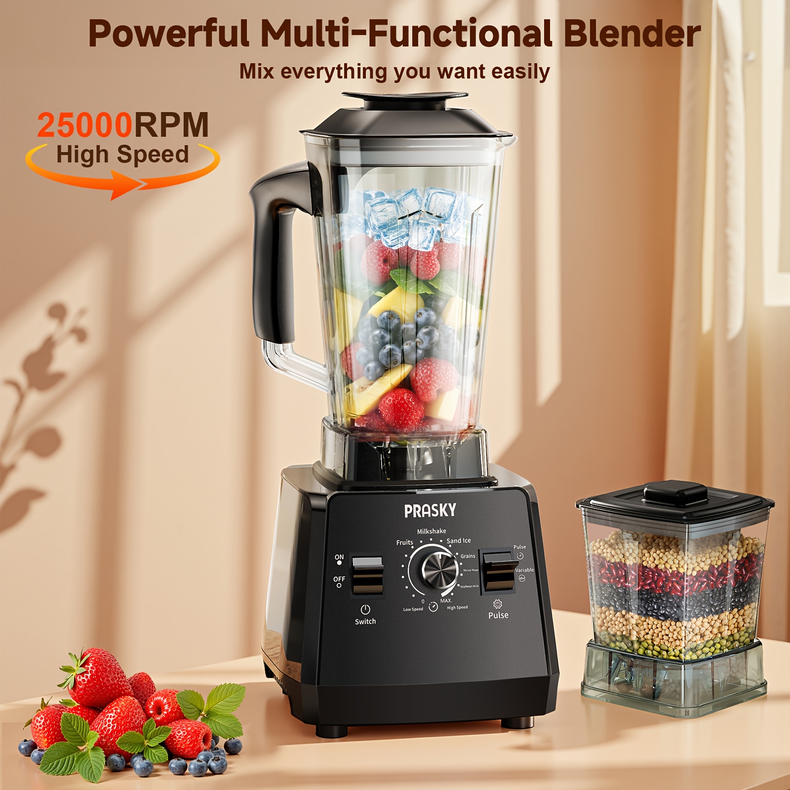 Professional Food Processor Blender, Smoothies Blender, Max.2400W... product image 4