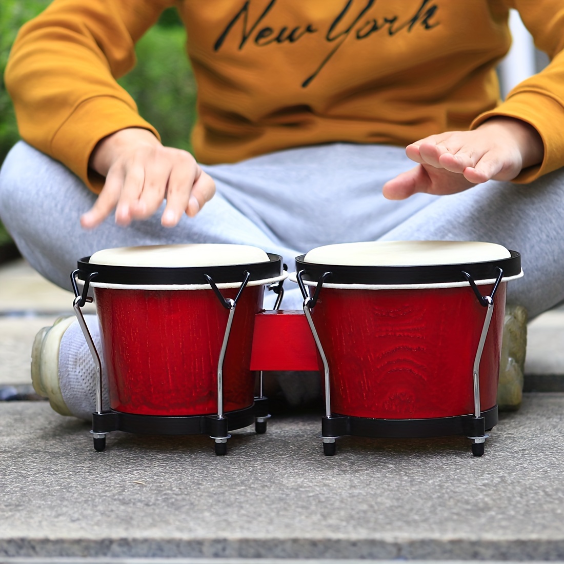 SLADE Percusión Bongos Atardecer Piel de Oveja Pandereta Acompañamiento de Pandereta