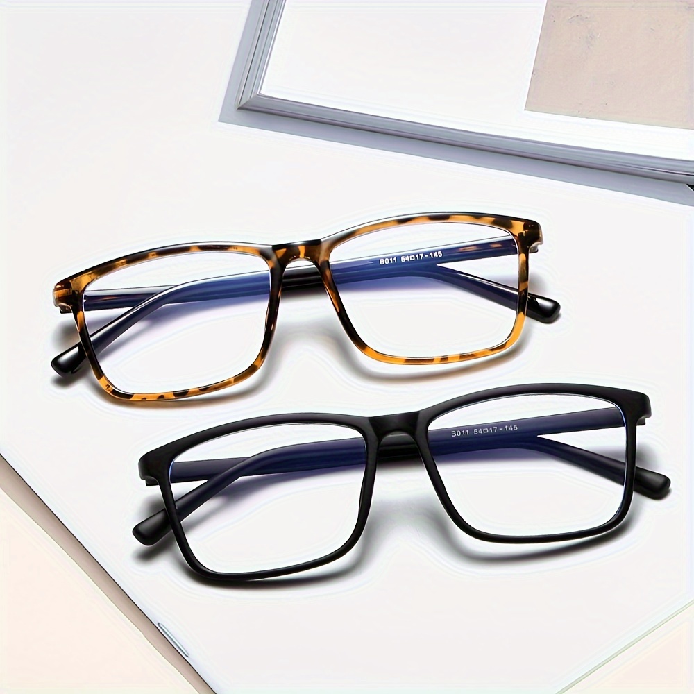 

Vintage Style Full Rim Glasses, Anti Blue Light Pc Lens, Eye Protection From Fatigue, Unisex Eyewear With Cloth Included