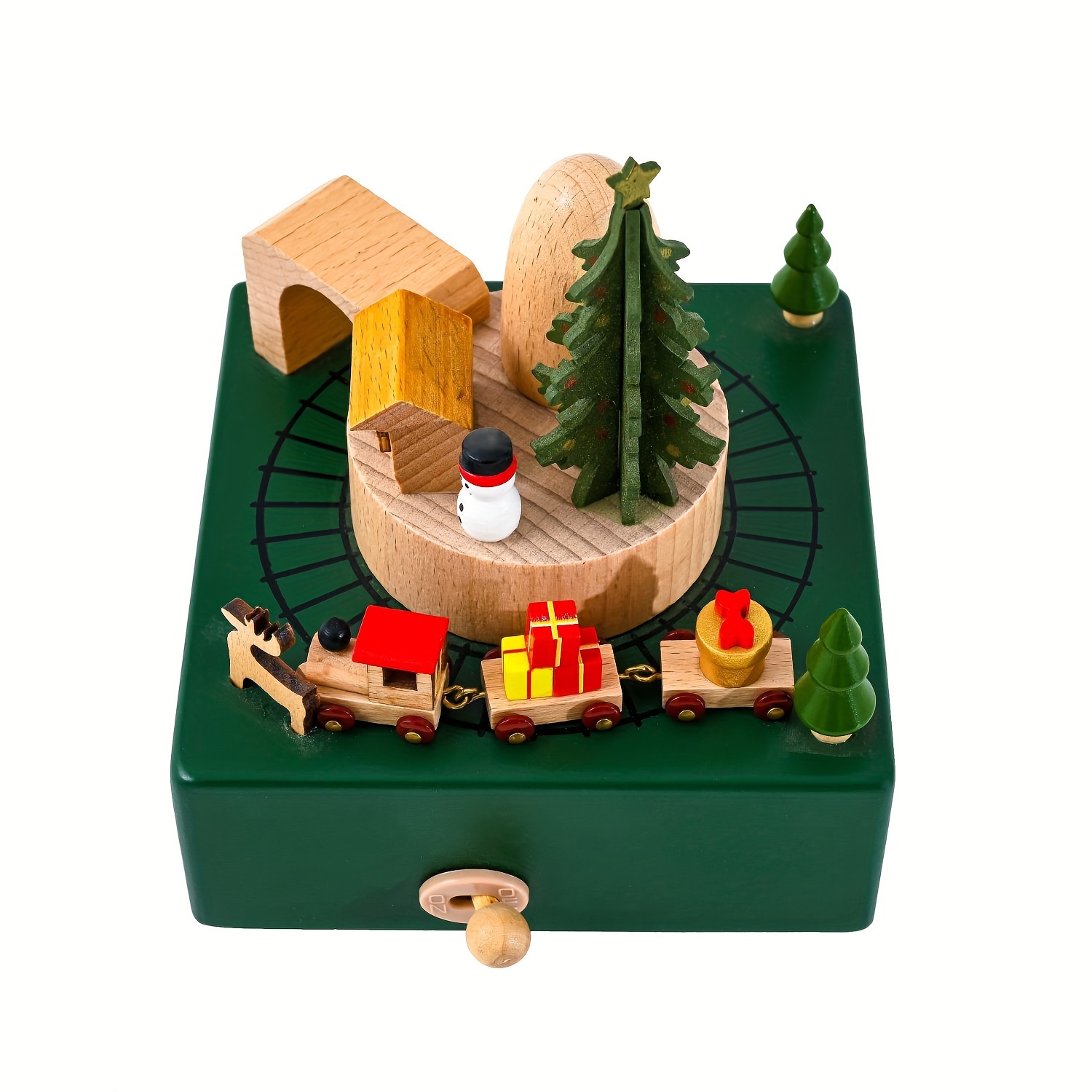 

Wooden Box - Rotating Christmas Tree , For