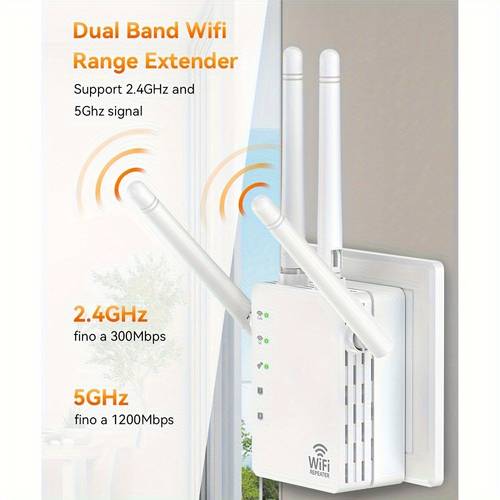 1200mbps wifi extender for home booster wifi range extender with coverage up to 12 880 sq ft supports 105 ethernet port