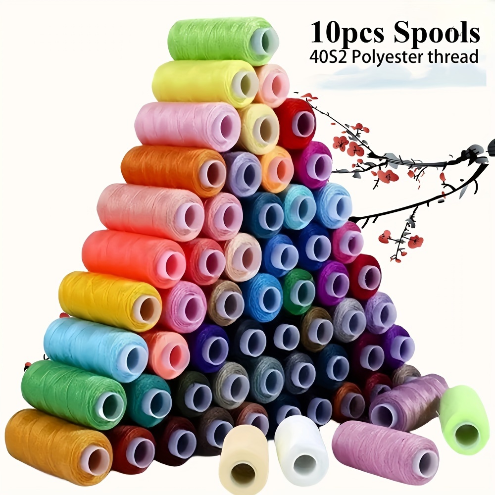 

40 Spools Polyester Sewing Thread, 40s/2, Assorted Colors, Perfect For Sewing Enthusiasts And Beginners - 100% Polyester Craft Supplies