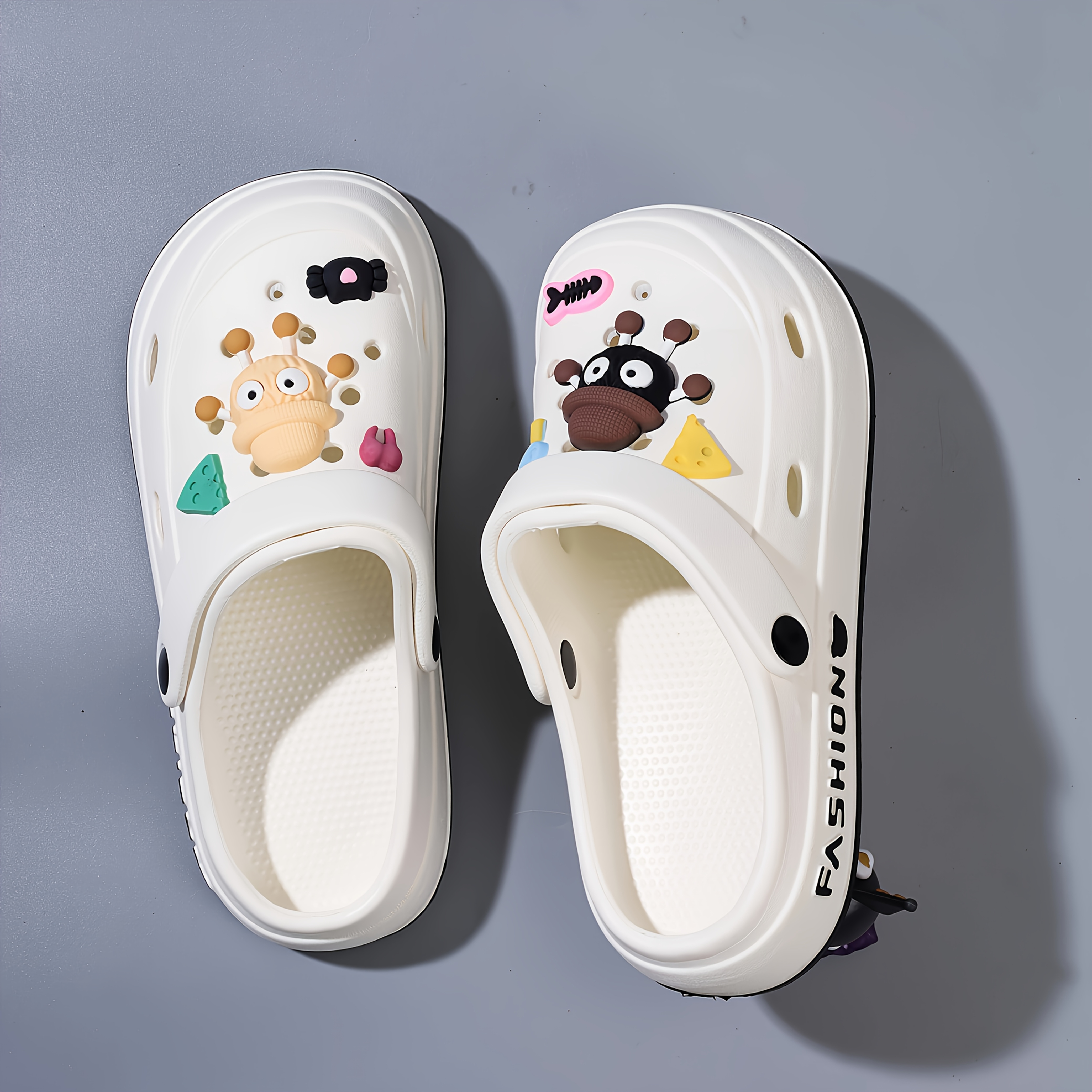 asofter womens korean style cute bear cookie pizza slippers Temu - Main Image