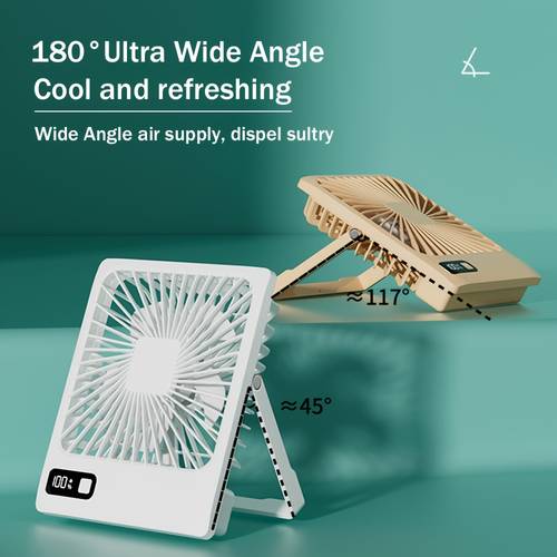 desk fan ultra thin desktop fan 1800mah rechargeable small usb fan can use on the desktop or as a ceiling wide angle bracket brushless motor suitable for office bedroom study camping tent and other indoor and outdoor occasions