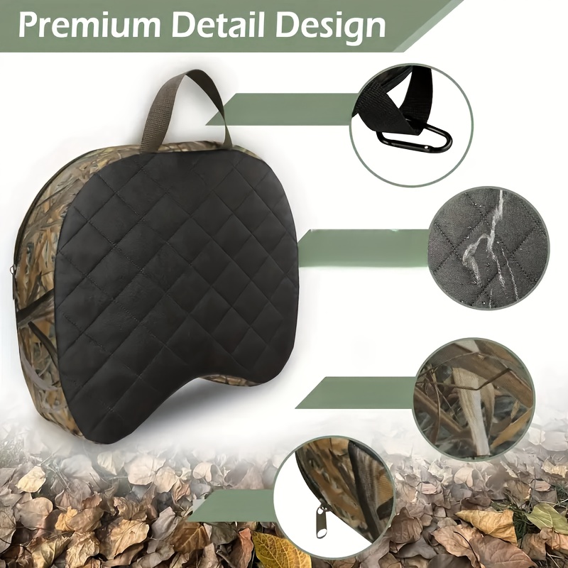 1pc thickened lightweight outdoor chair cushion with handle portable leisure fishing cushion   camouflage multifunctional seat for hunting fishing chair cushion camouflage design durable fabric Product details 4