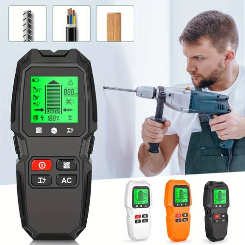 7in 1 electric wall scanner sensor with lcd display high stud detector for ac wires metal studs wooden pipes