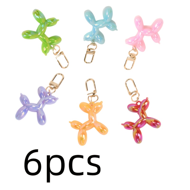 TEMU 6pcs Keychain Set, Women's Cartoon Animal Pendant Keychain Wallet, Backpack And Headphone Case, Accessories, Cute Party Gifts And Anniversary Gifts.