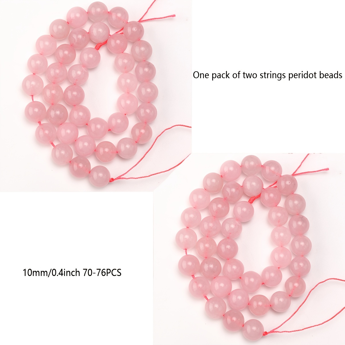 TEMU Perline Sciolte di Naturale - Perline Tonde da 4/6/8/10mm per Creazione di Gioielli; Creazione Manuale di Collane, Bracciali, Orecchini;