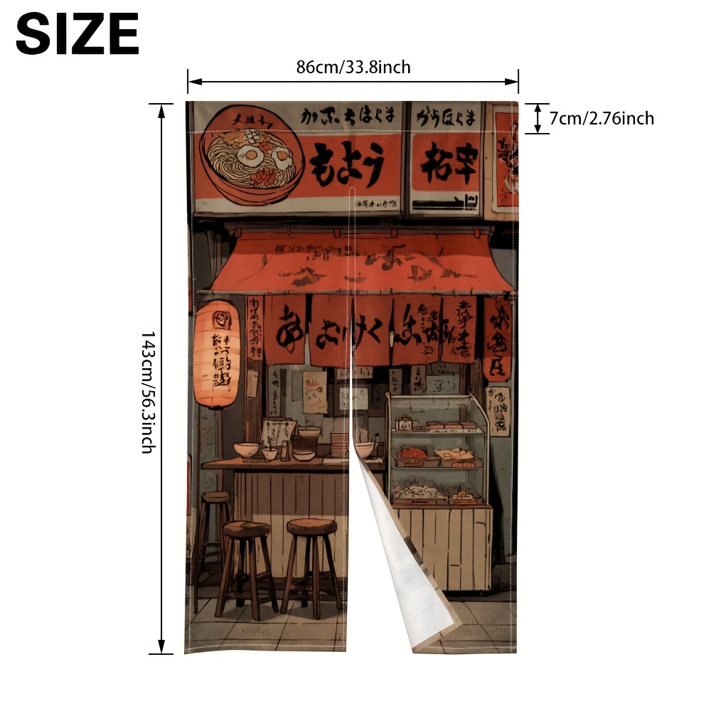 TEMU 1pz Noren per di Ramen Giapponese - Design Tradizionale di di Cibo Giapponese con Porte Torii e Segnali , Pannello Porta Lavabile in Lavatrice