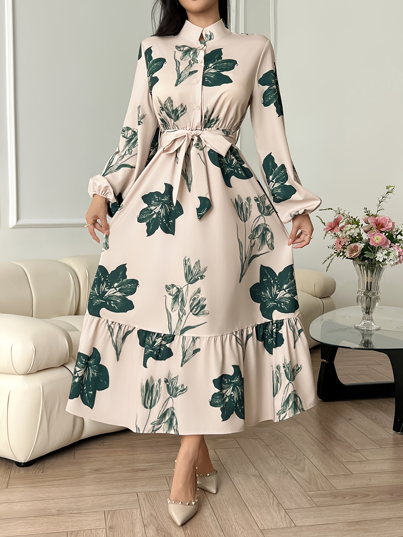 burnt orange dress elegant Sheer Long Sleeves V-neck Mermaid Bridesmaid Dresses Plus Size main image 0