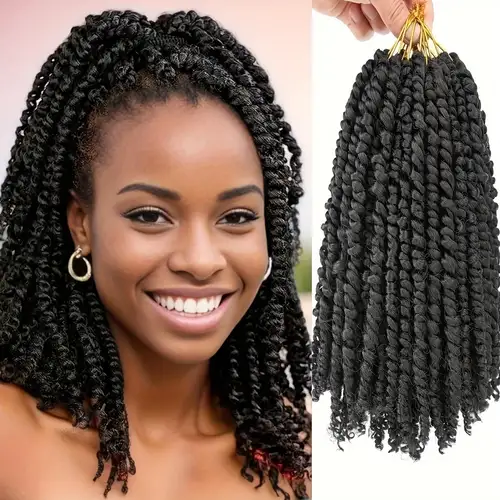 Passion Twist Hair 18 Inch 6 Packs Water Wave Crochet Hair Passion Twists  Braiding Hair Spring Twist Hair Crochet Braids Hair Extension(1B)