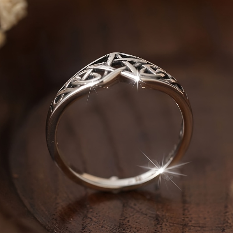 925 Silver Celtic Knot & Pentagram Ring for Men & Women