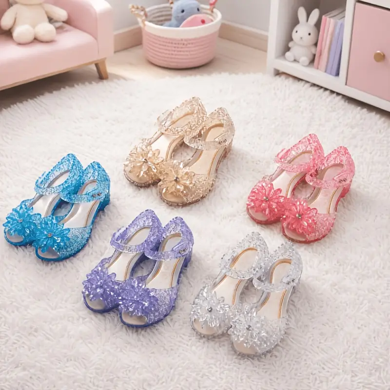 Princess Jelly Flats Shoes Girls Birthday Party Heels * Costumes Dress Up Sandals for Toddler Little Girls Big Kids Princess Jelly Flats Shoes Girls Birthday Party Heels * Costumes Dress Up Sandals for Toddler Little Girls Big Kids