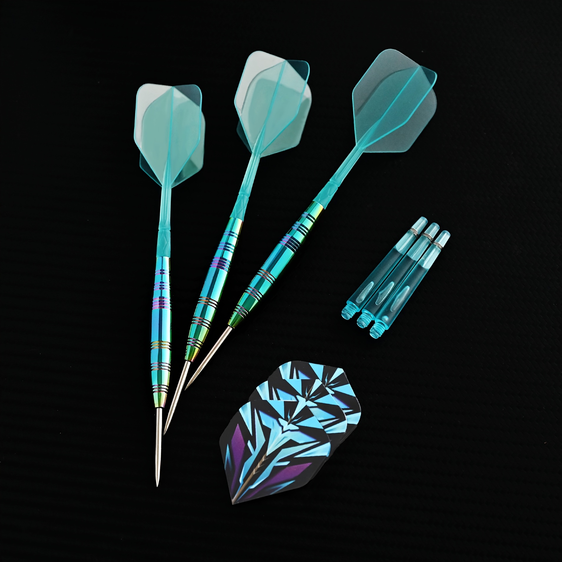 Image of Goodarts Lake Blue Dart Set, 23g Colorful Needle Darts, Integrated High- Tail Fins, With 3 Replacement Dart Shafts And 3 Dart Wings