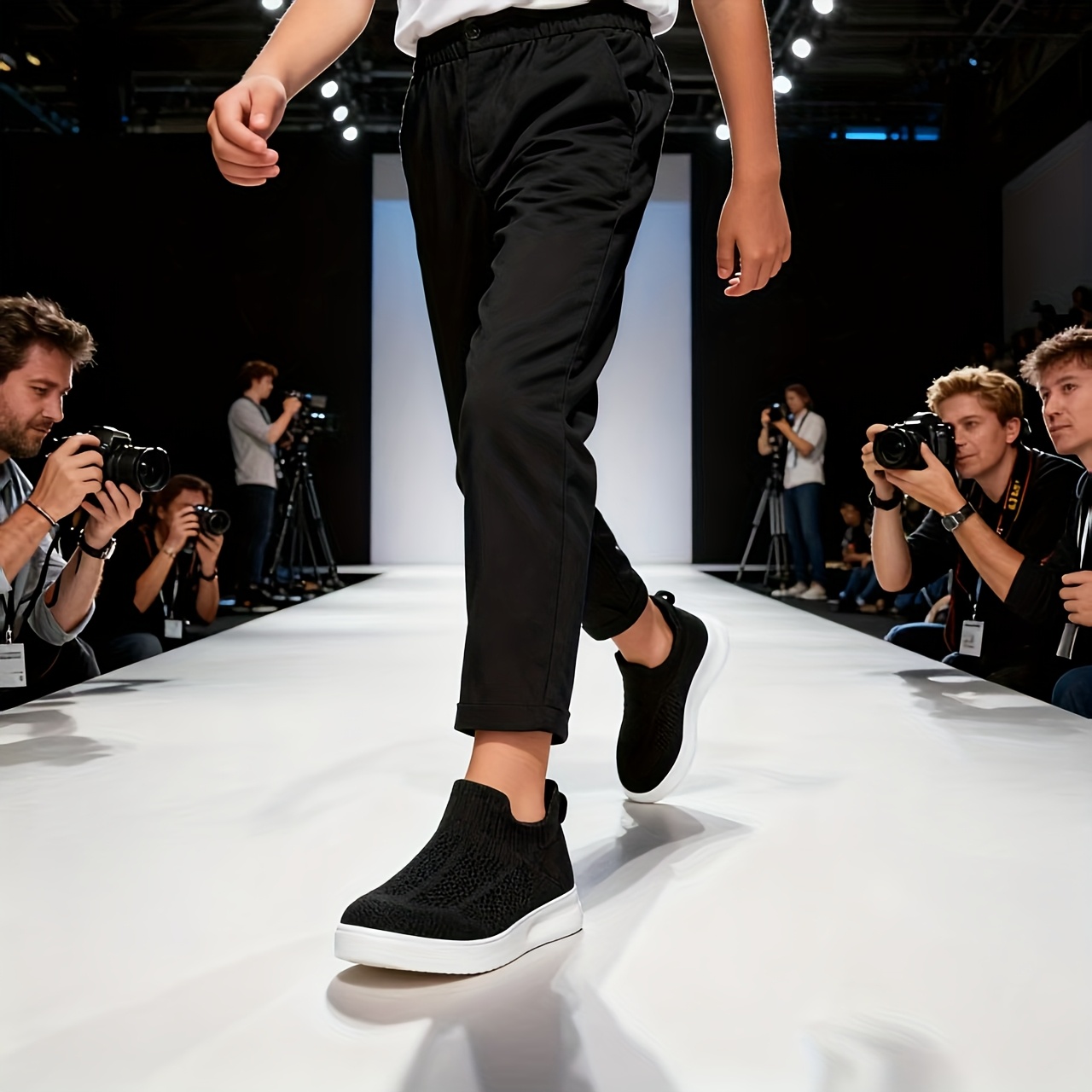 A Pair of Ultra-Lightweight, Stylish, Comfortable Casual Sports Shoes with a Sock-Like Design