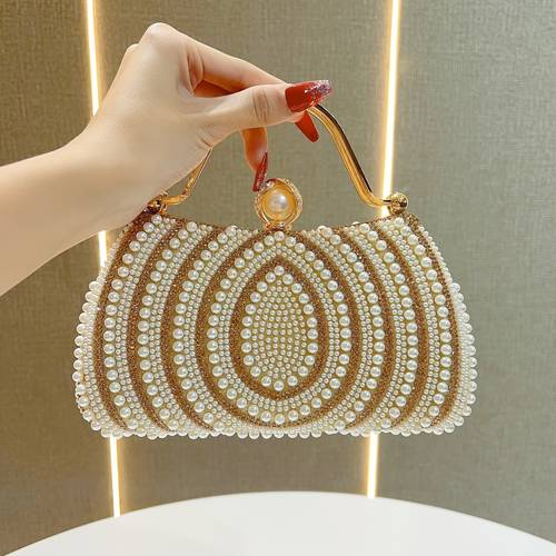 item picture 2026 new elegant evening bag fashion exquisite handbag crossbody bag bridal wedding party prom celebrity style crystal chain purse large capacity design premium hardware formal dress matching shoulder clutch multi use purse for women