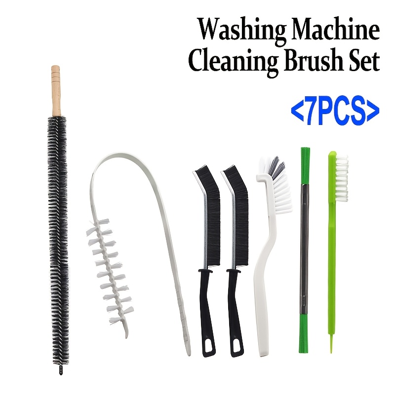 E-shop 7-teiliges Set, Reinigungsbürste für den Innenzylinder der Waschmaschine, Lange Fugendüse, Reinigungsbürste für das Chassis der Waschmaschine,