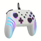 controlador de juego con cable compatible para ps4/ 360/pc con iluminación rgb