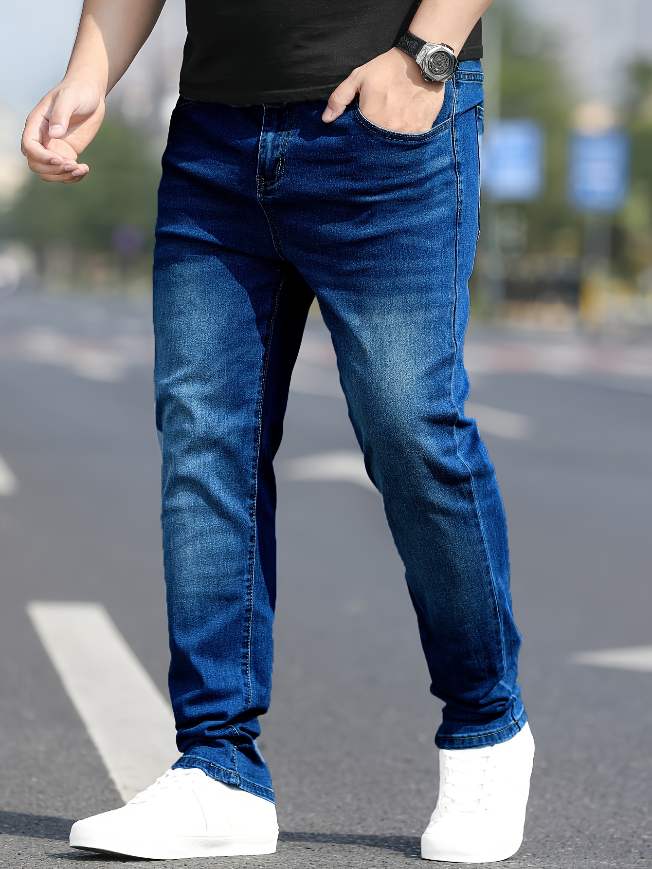 Men'S Blue Slim Fit Fashion Jeans