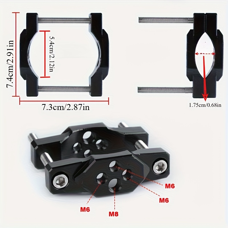 E-shop Motorrad Halterung 17-32mm/17-54mm Multifunktionshalter Lenkerfixierung Stoßfänger Scheinwerfer Klemme Moto Zusatzscheinwerfer Clip, Griffklemm