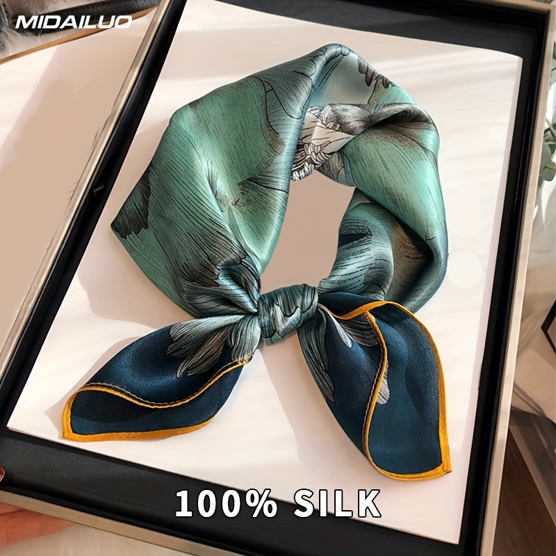 E-shop MIADAILUO 100% Maulbeerseiden-Schal 20,87 * 20,87 Zoll atmungsaktiver Quadrat-Tuch elegantes Accessoire dekoratives Schal nicht dehnbar geeignet