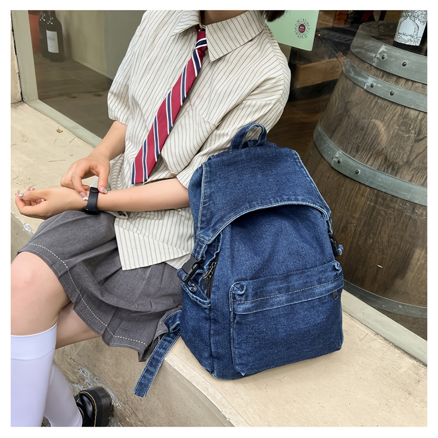 denim backpack sold on Temu United States