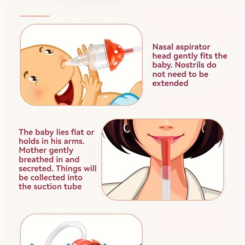 mushroom shaped silicone   nasal aspirator gentle nose cleaner for     gift white red details 7