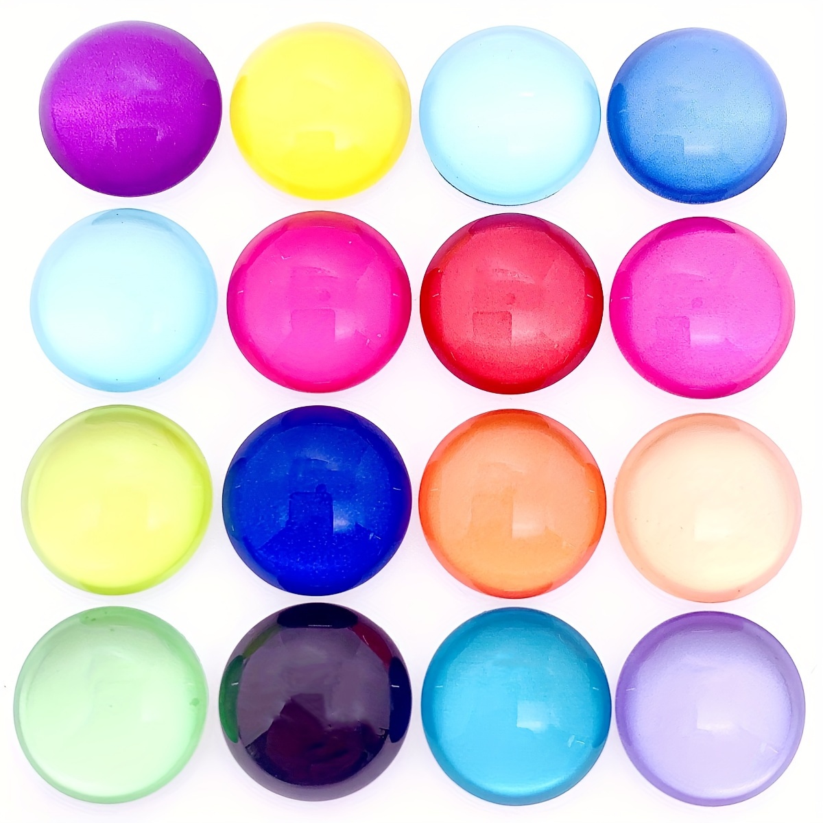 

20pcs 20mm Round Multicolor Solid Glass Cabochon Beads, Colorful Glass Dome Beads, For Diy Crafts & Jewelry Making, Scrapbooking Decors