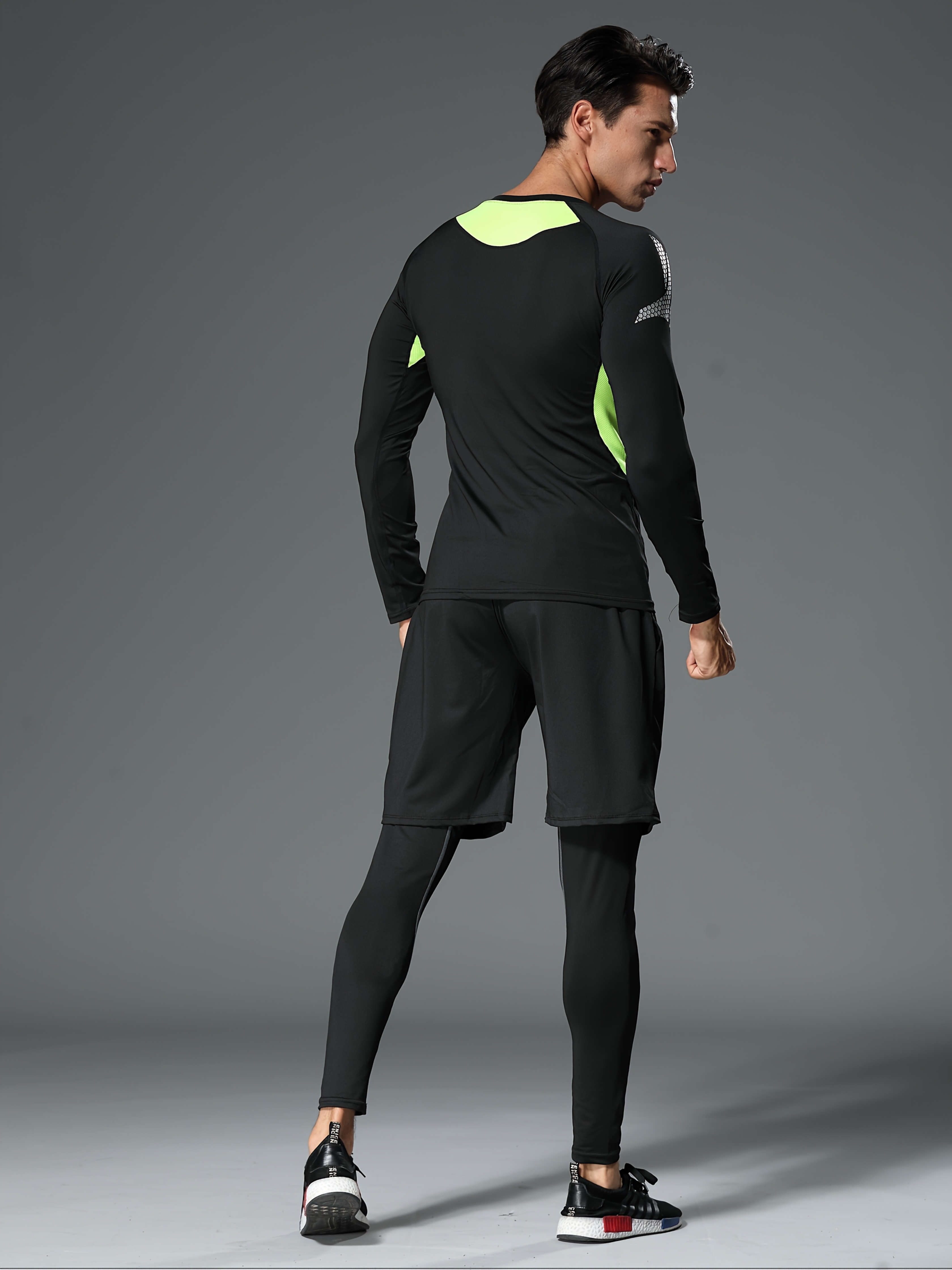 3pcs mens quick drying body shaping sports suit spring Temu
