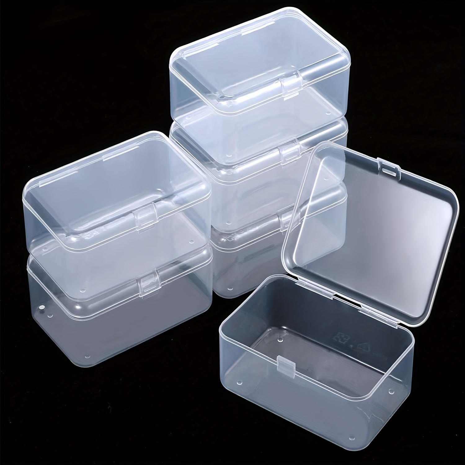 

6pcs Clear Plastic Storage Boxes With - Waterproof, Multi- Organizer For Cardboard, Notes, Powder , Paper Clips & More - Rectangular Containers For , Box|| Storage, Storage Bins