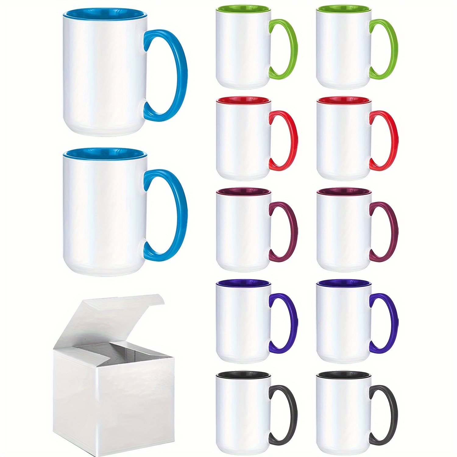 

12pack Sublimation Color Mugs 11oz Or 15oz With White Box