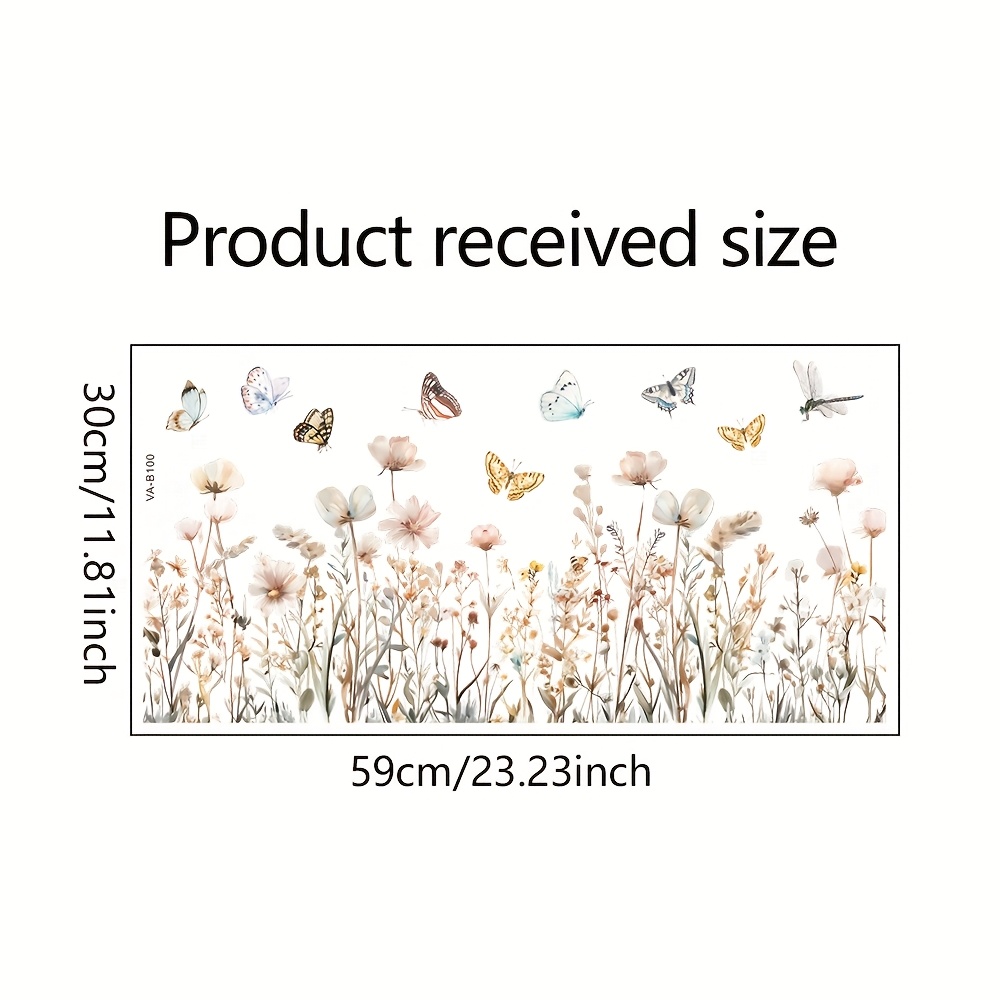Aesthetic Floral Window Background Wall Decoration Wall Sticker Self-adhesive .23in