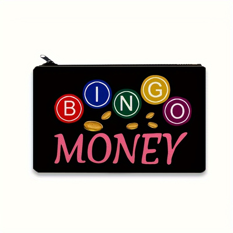 

Double-sided Printed "bingo Money" Cosmetic Bag, Cute Travel Pouch Birthday Gift, Lightweight Makeup Organizer For Women, Versatile Coin Purse Clutch - Ideal For Everyday Essentials