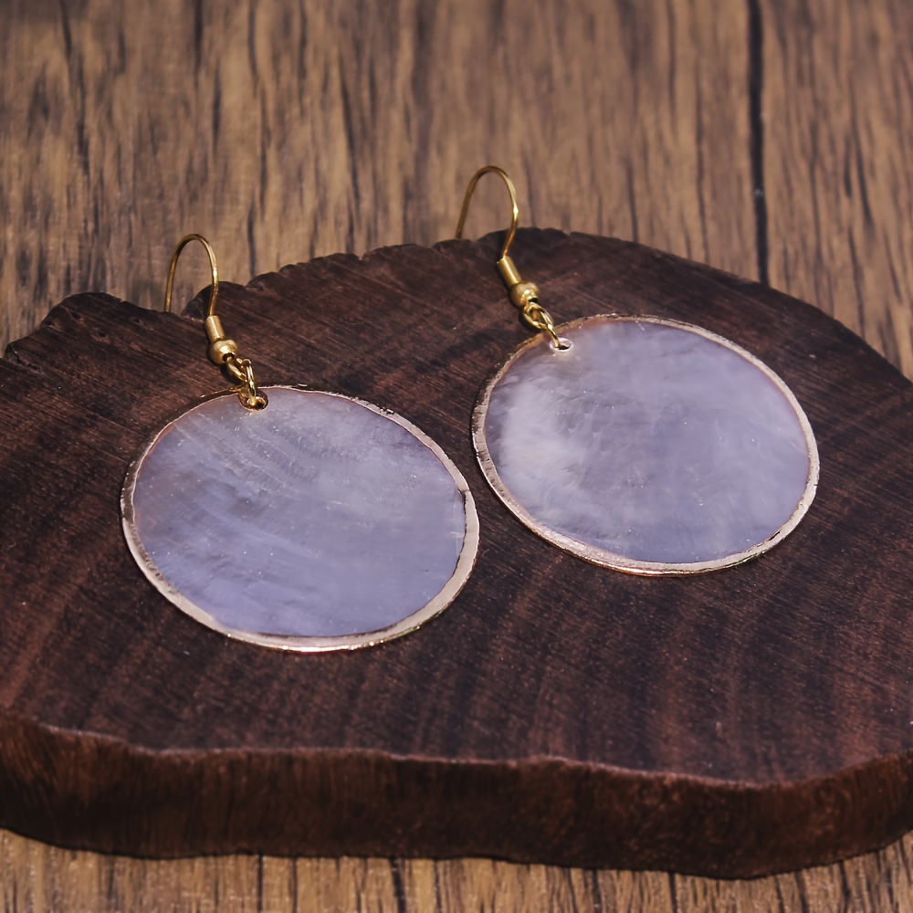Artificial Shell Additions Round Plated Women's Fashion Earrings