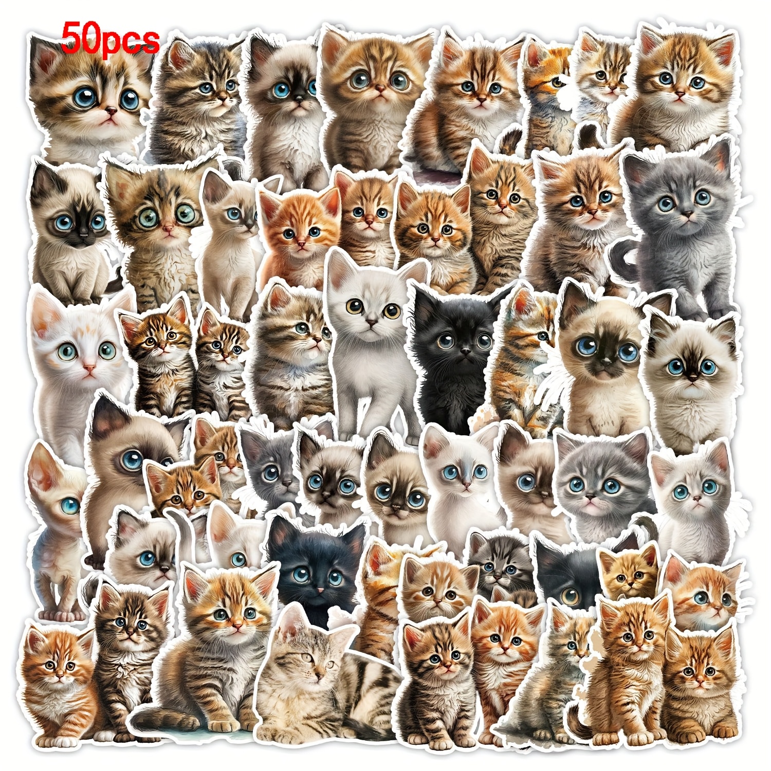 50pcs Of Big- Stickers For Decoration, Perfect For Christmas And New Year. Ideal For Use On Stationery, Books, Laptops, Water Bottles, Phone Cases, Suitcases, Guitars, And Helmets