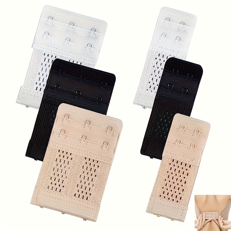 6pcs Stretch Bra Extender Set, Two-row Two-button And Three-button Combination, Hollow-out Breathable Bra Extender Straps, Bra Lengthening Accessories
