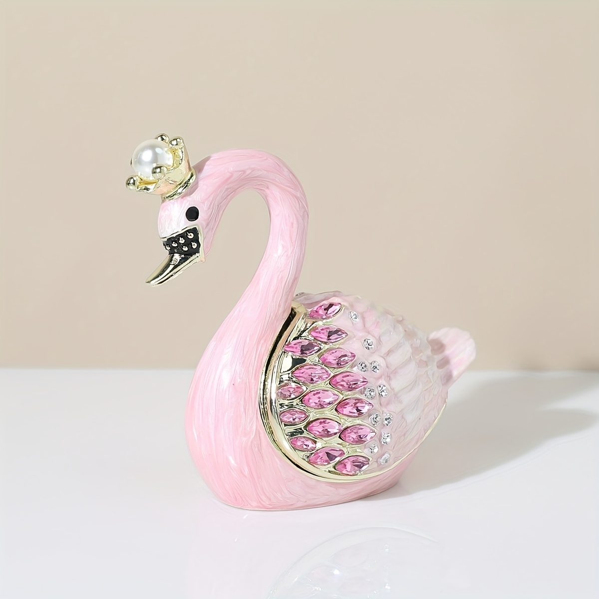 vintage swan jewelry box magnetic closure - Temu