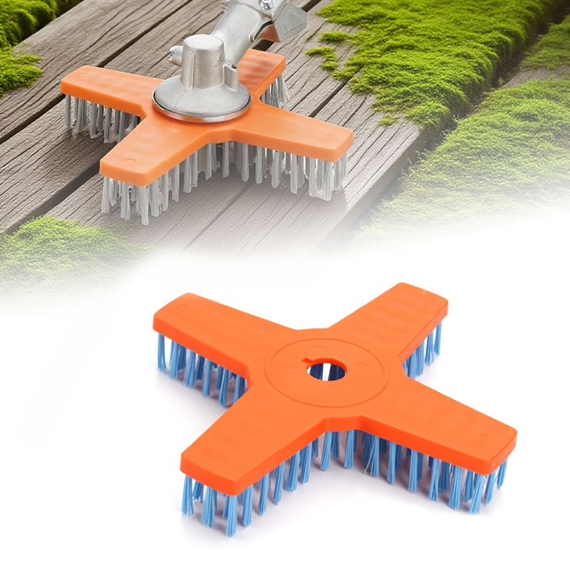 E-shop Trimmer Nylon Bürstenkopf, Rasenmäher Ersatzkopf - 10 Zoll - 4 Zahn Nylon Reinigungsbürstenkopf, Beschädigt den Boden nicht, Strapazierfähiges