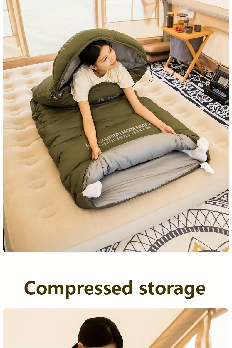 1人用 信封式睡袋,全拉链闭合 - 重型合成材料,橄榄绿/米色/灰色/白色 - 露营、徒步和背包旅行的冬季保暖 - 便携半拉链设计睡垫兼容袋, 露营用品, 露营装备, 冷天睡袋, 保暖睡袋, 丛林生存, 极寒冬季睡袋, 极寒睡袋, 冬季露营, 露营必备品, 露营睡袋, 冬季睡袋, 冬季睡袋, 露营睡袋, 露营睡袋, 极寒睡袋, 冬季睡袋, 露营睡袋, 冷天睡袋, 露营睡袋, 徒步旅行睡袋 商品详情 7