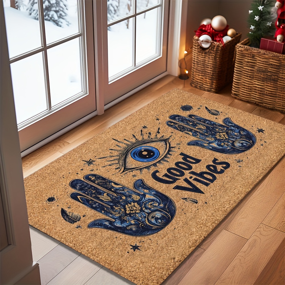 

1pc , Polyester Rug, , Backing, Rectangle Mat For , , , , - Christmas