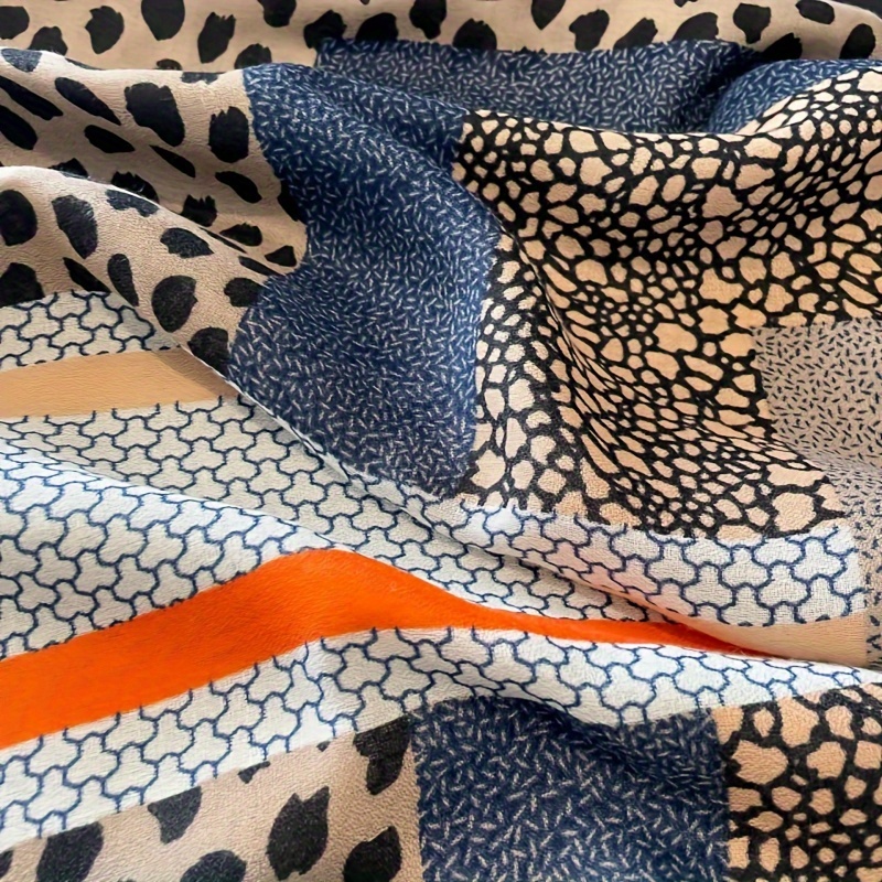 Elegant Leopard Print Scarf for Women, Warm & Windproof