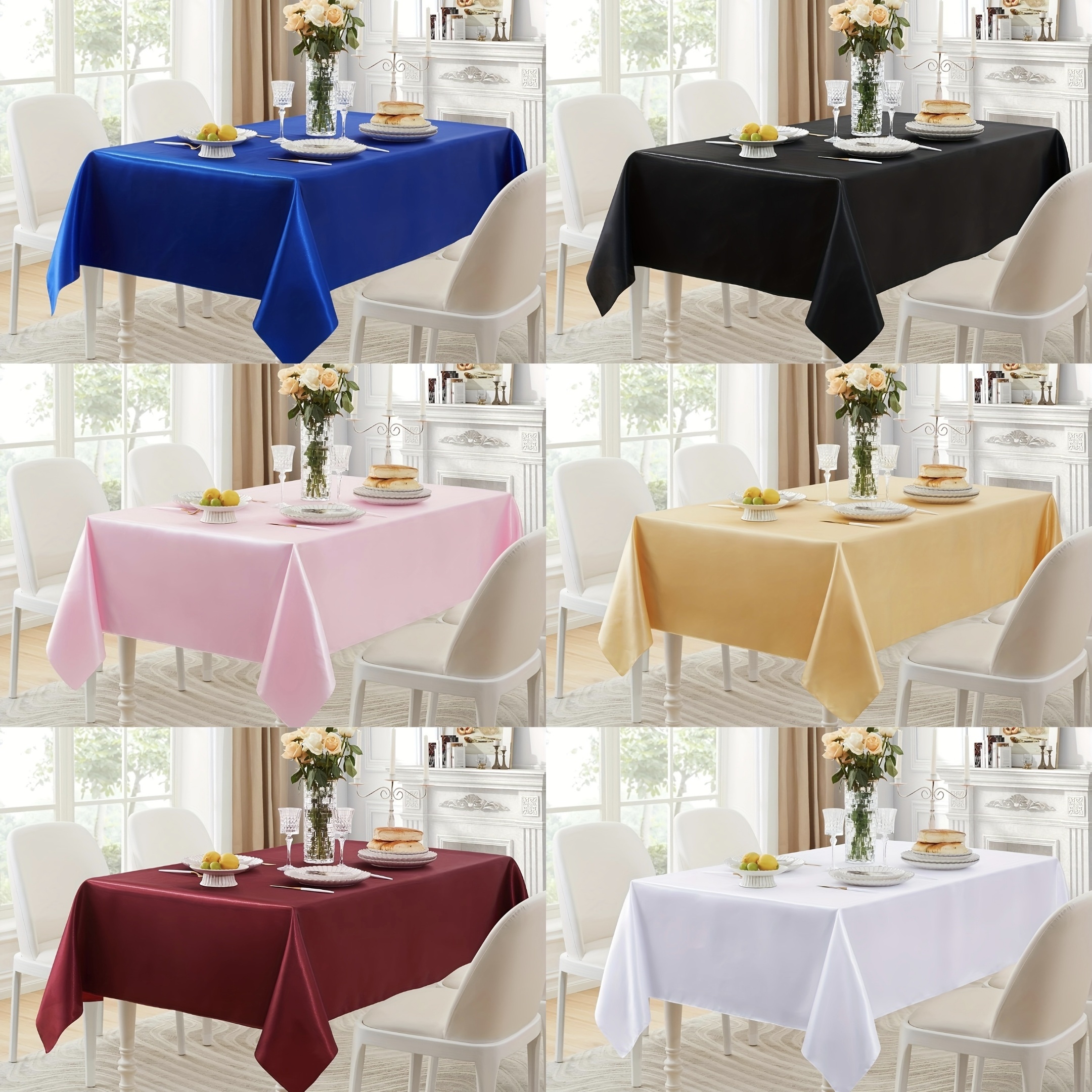 

Tablecloth For Christmas, Holiday Rectangle Machine-woven Table Cloth, Elegant Bright Fabric For Wedding, Banquet, Party, Birthday & Restaurant Events - 1 Pack