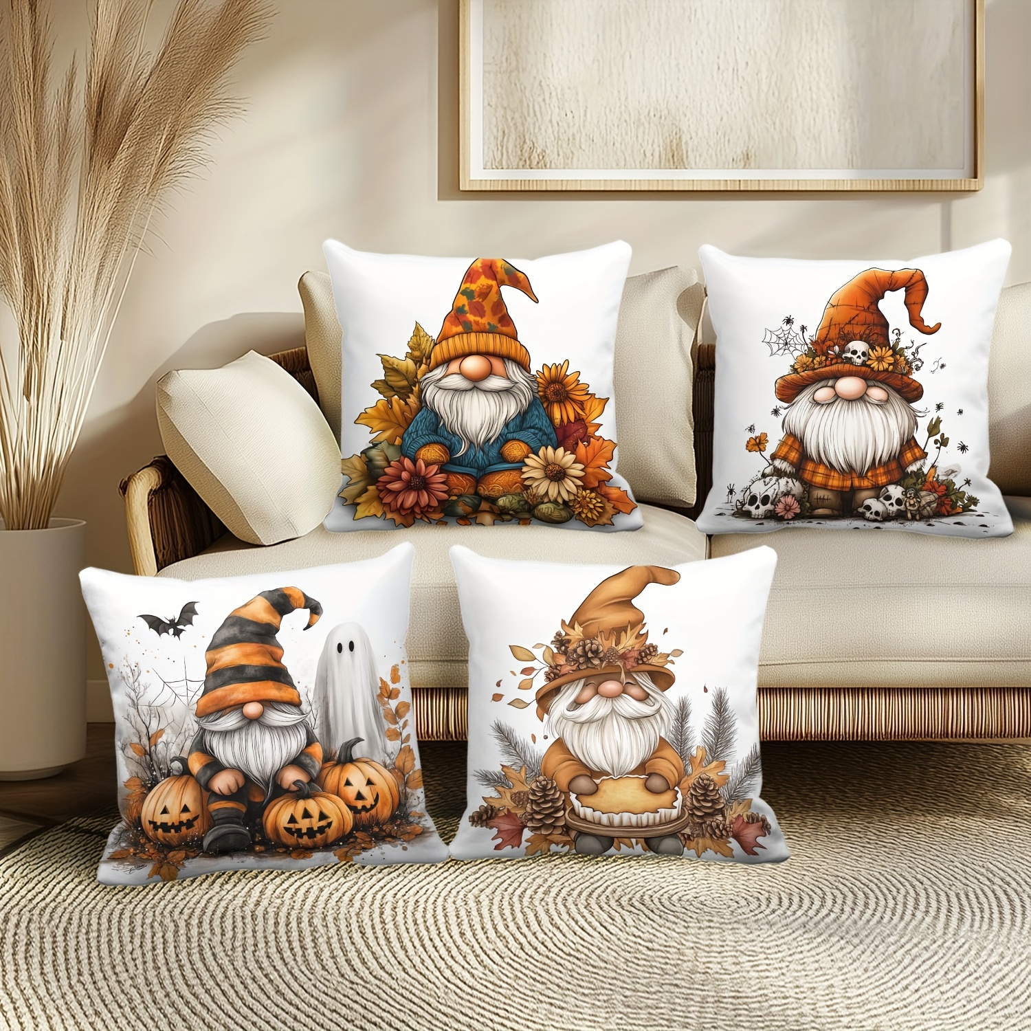 

4pcs Set - 18x18 , Zip , Washable, For , Bedroom & Porch Decor