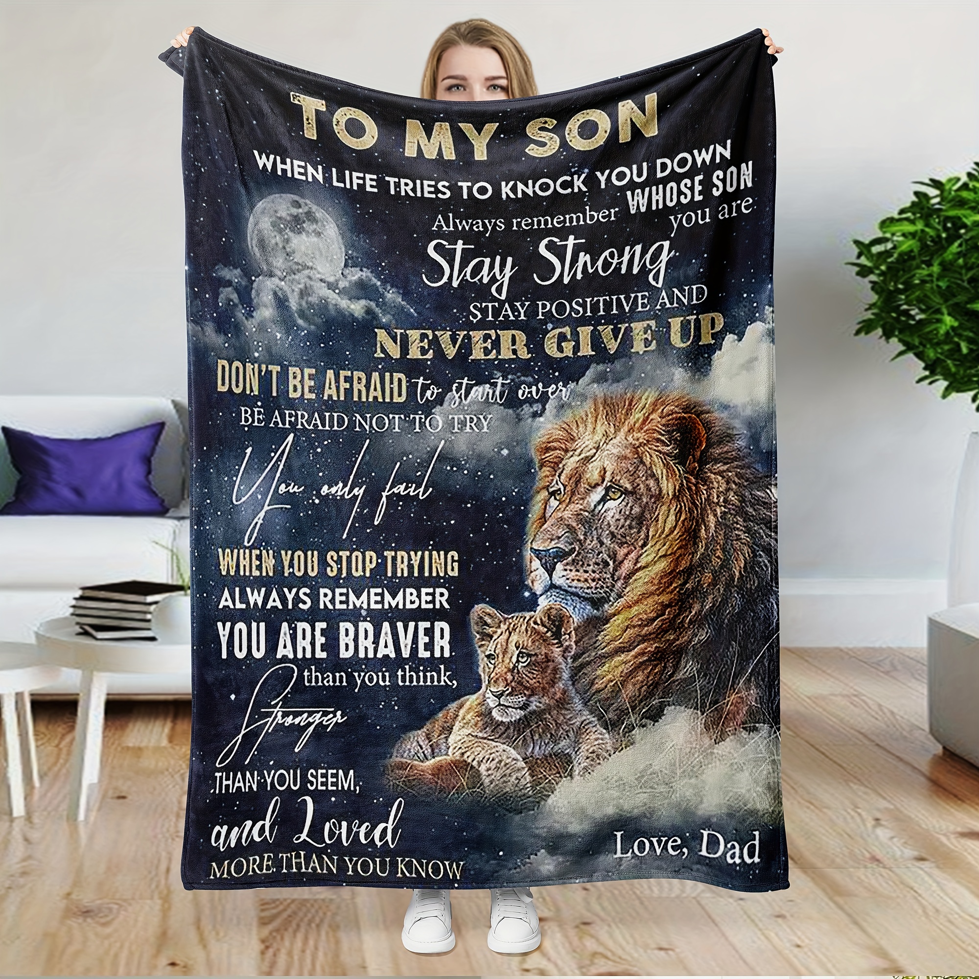 

Gifts For Son, Son Blanket Gifts From Dad, Adult , Birthday Gift For Son From Dad, Wedding Or Graduation Gifts For Adult Son, Fleece Blanket Fuzzy Soft, Soft Throw Blanket